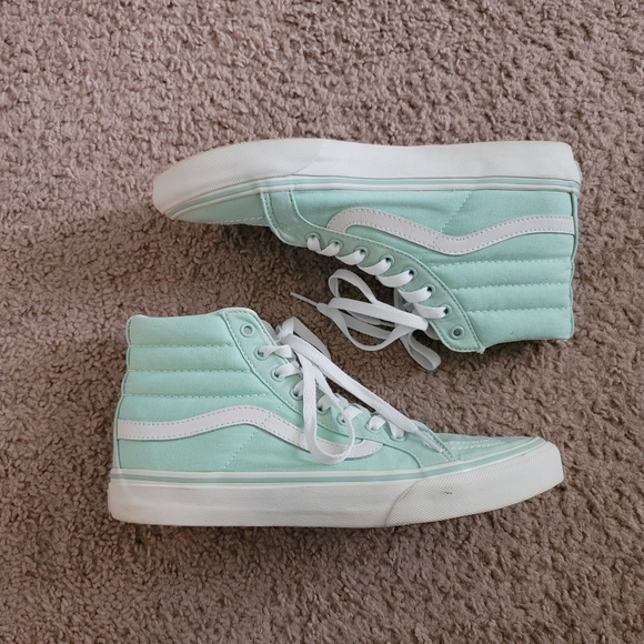 💜 Vans sk8 hi sneakers gossamer Green white 8.5 - Picture 4 of 9